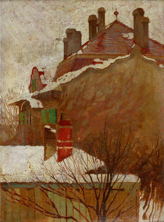 Häuser in Winter, 1907
